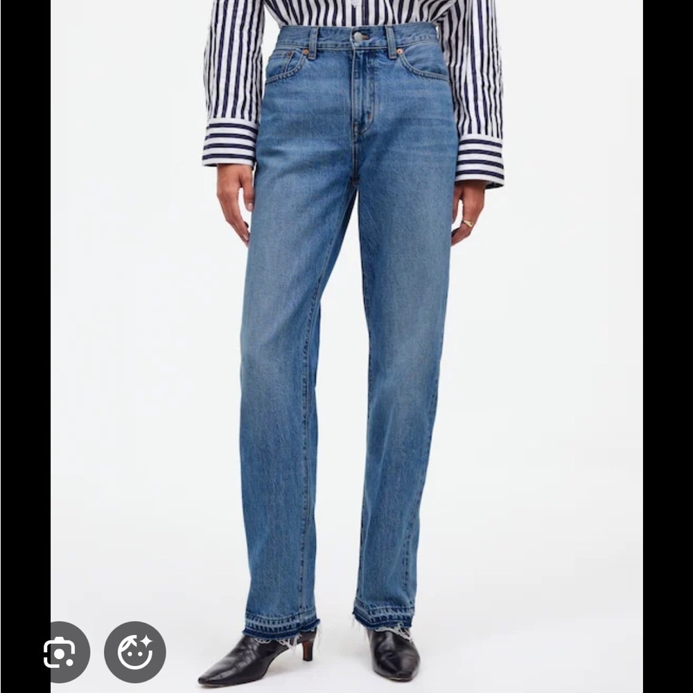 Madewell The Rail Straight Raw Hem Jeans